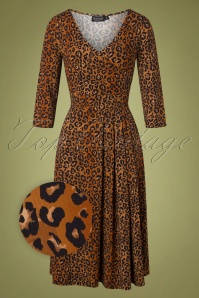 Vixen - 50s Samantha Swing Dress in Leopard