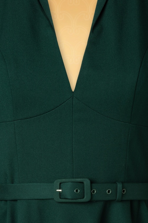 Vintage Diva 43621 Laura Lee Swing Dress Dark Green 220726 0012W