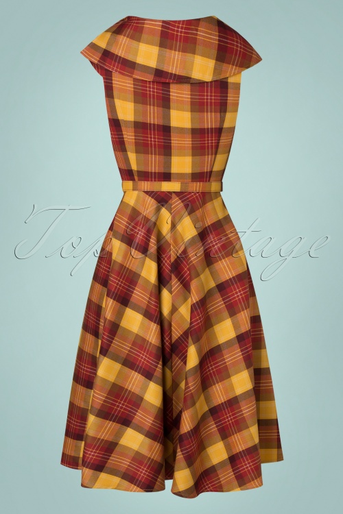 Vixen 42719 Oversized Collar Tartan Flare Dress 220513 612W