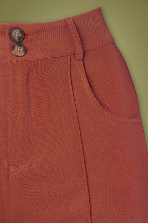 Vixen - 40s Turn Up Trousers in Rust 3