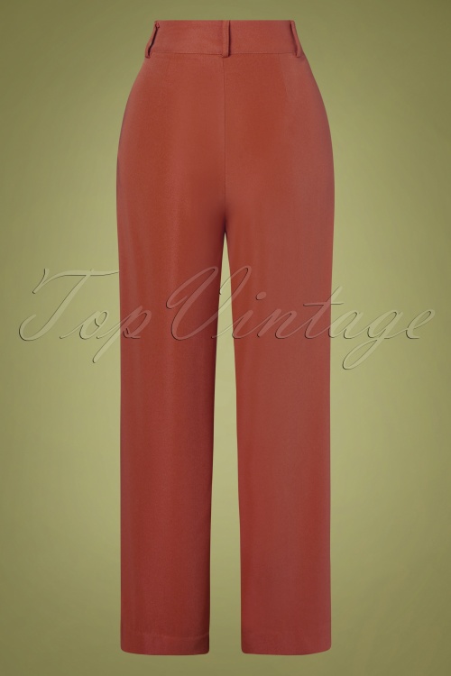 Vixen - 40s Turn Up Trousers in Rust 2