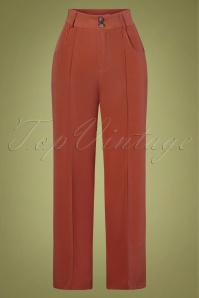Vixen - 40s Turn Up Trousers in Rust
