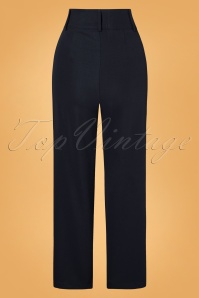 Vixen - 40s Turn Up Trousers in Night Blue 2