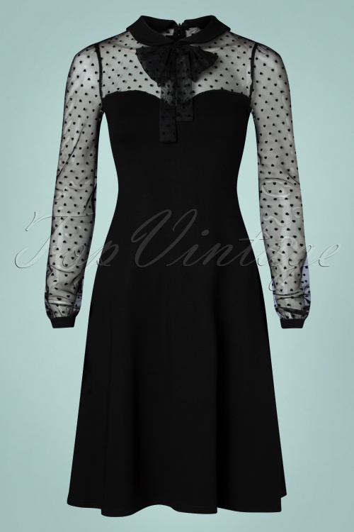 Vixen - 50s Love Mesh Dress in Black