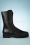 70s Leather Combat Look Boots in Zwart