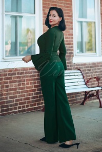 Vintage Diva  - The Tawny Trousers in Rich Green 3