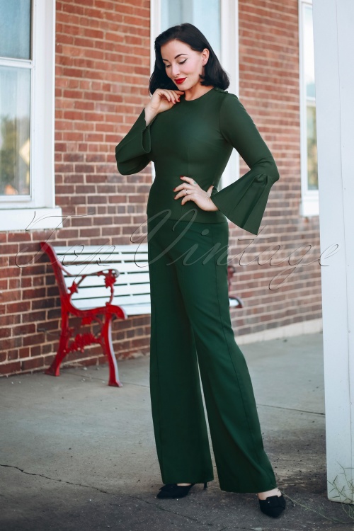Vintage Diva  - The Tawny Trousers in Rich Green 2