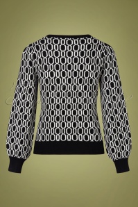 Smashed Lemon - 60s Babette Sweater in Black and White 3