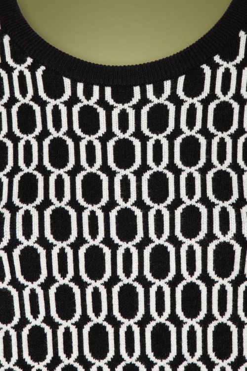 Smashed Lemon - 60s Babette Sweater in Black and White 5