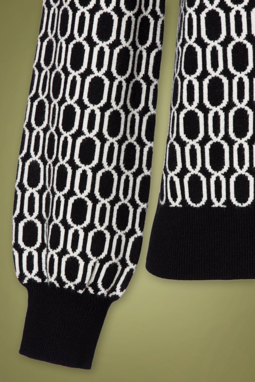Smashed Lemon - 60s Babette Sweater in Black and White 6