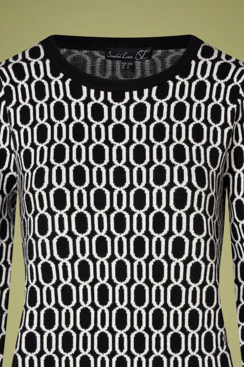 Smashed Lemon - 60s Babette Sweater in Black and White 4