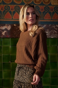 Smashed Lemon - 70s Xenia Sweater in Brown 3