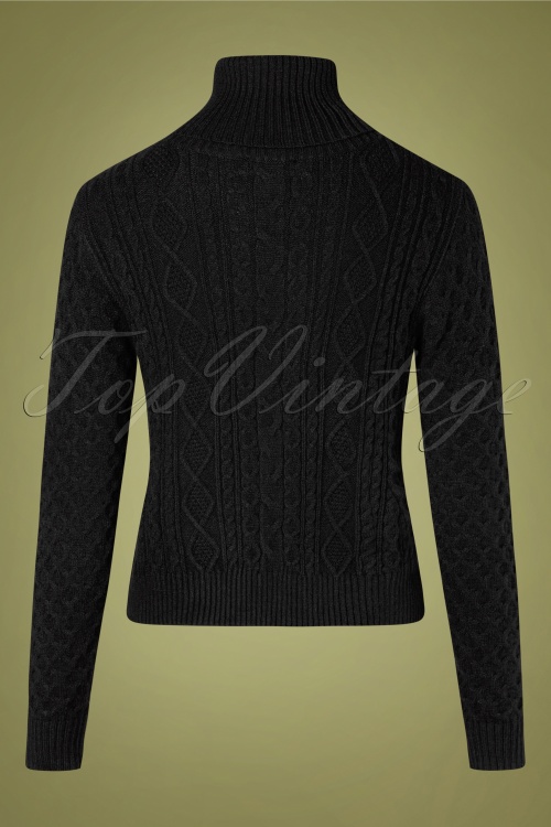 Smashed Lemon - 60s Olly Rollneck Sweater in Black 2