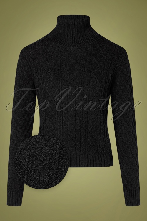Smashed Lemon - 60s Olly Rollneck Sweater in Black