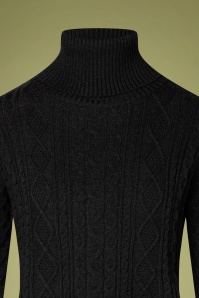 Smashed Lemon - Olly Rollneck Sweater Années 60 en Noir 3