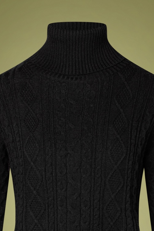 Smashed Lemon - 60s Olly Rollneck Sweater in Black 3