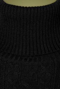 Smashed Lemon - Olly Rollneck Sweater Années 60 en Noir 4
