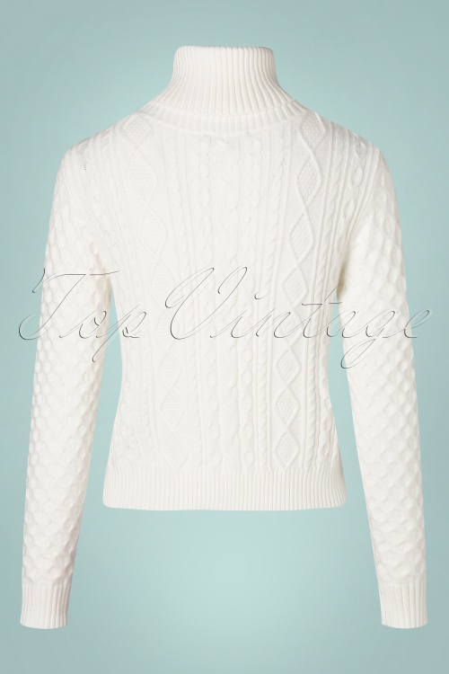 Smashed Lemon - 60s Olly Rollneck Sweater in Off White 2