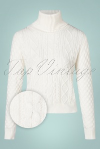 Smashed Lemon - 60s Olly Rollneck Sweater in Off White
