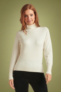Smashed Lemon - 60s Teresia Rollneck Top in Off White