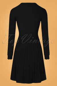 Smashed Lemon - 60s Nina Knitted Dress in Black 3