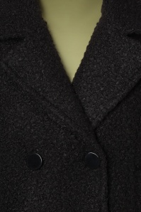 Smashed Lemon - Emily Boucle Short Coat Années 60 en Noir 3