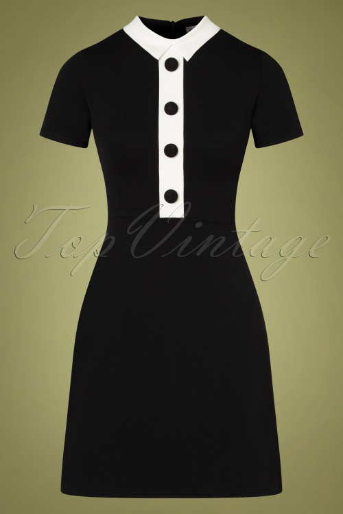 Vintage Chic for Topvintage - Rizza Retro jurk in zwart