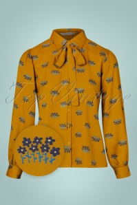 Compania Fantastica - Aster Flower blouse in oker