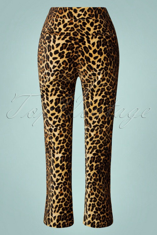 King Louie - 60s Jenny Fargo Pants in Leopard Black 4