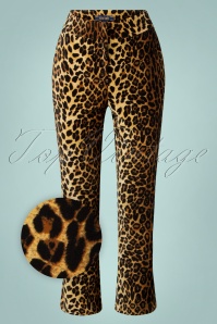 King Louie - 60s Jenny Fargo Pants in Leopard Black 2