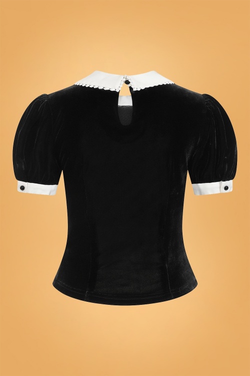 Collectif Clothing - 50s Peta Velvet Top in Black 4