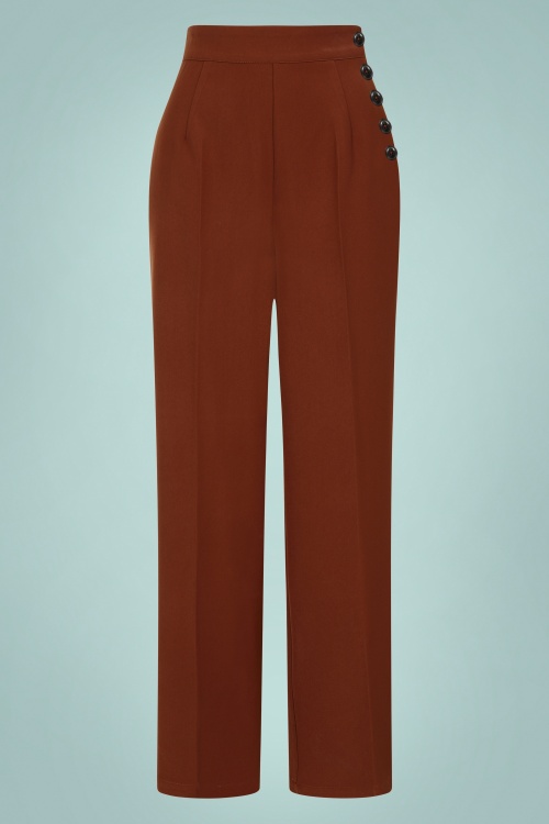 Bunny - 40s Ginger Swing Trousers in Brown