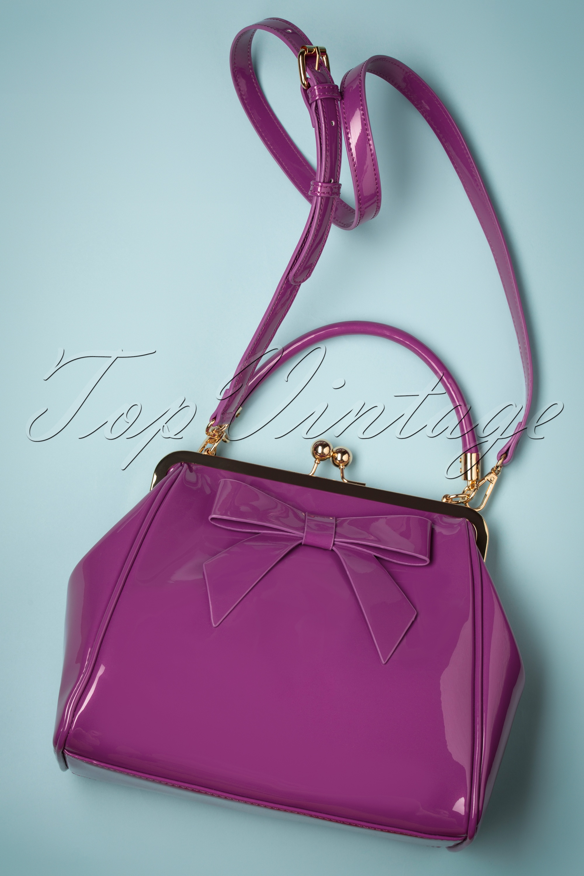 Banned Retro - American Vintage Patent tas in fuchsia 3