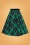 Beryl Check Swing Skirt Années 50 en Noir et Vert