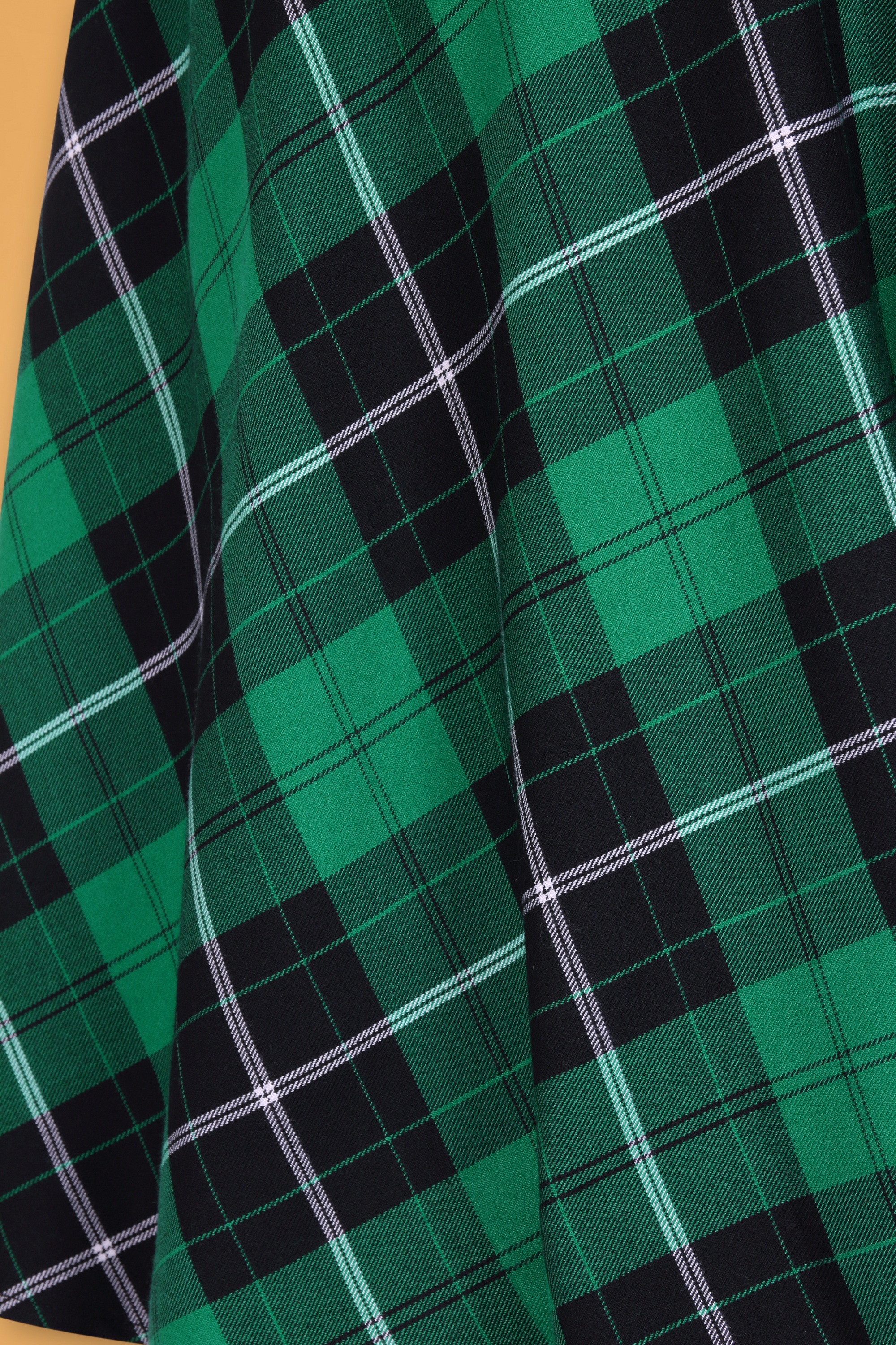 Bunny 50s Beryl Check Swing Skirt in Black and Green | Shop