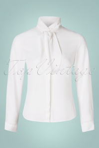Banned Retro - 50s Grace Blouse in Off White 2