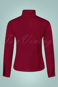 Banned Retro - 50s Grace Blouse in Burgundy 3