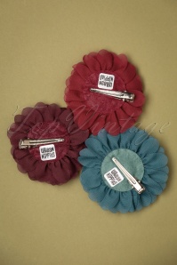 Urban Hippies - 70s Hair Flowers Set in Dark Storm, Blood Red and Porto 2