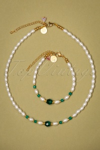 Urban Hippies - 50s Pearl Necklace in Teal 3