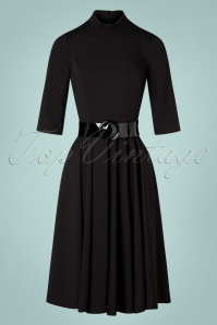 Topvintage Boutique Collection - Topvintage exclusive ~ Sandra swing jurk in zwart 3