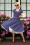 TopVintage exclusive ~ Olivia Cherry Dots Short Sleeve Swing Dress Années 50 en Bleu Marine