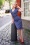 TopVintage exclusive ~ Olivia Cherry Dots Short Sleeve Pencil Dress Années 50 en Bleu Marine