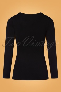 Blutsgeschwister - 60s Hot Knot Lacy Top in Midnight Black 2