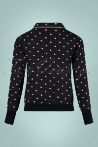 Mademoiselle YéYé - 60s Welcome Beauty Polka Dots Blouse in Black 3