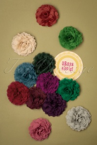 Urban Hippies - 70s Hair Flowers Set in Clover, Meadow and Para Green 3