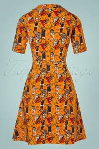 Cissi och Selma - 60s Monica Jazzkatt Dress in Orange 6
