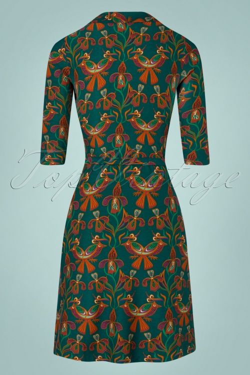 Bakery Ladies - 60s Flora Polo Dress in Pine Green 5