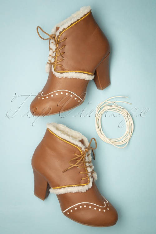 Lola Ramona - Elsa warme Lederschuhe in Cognac 2