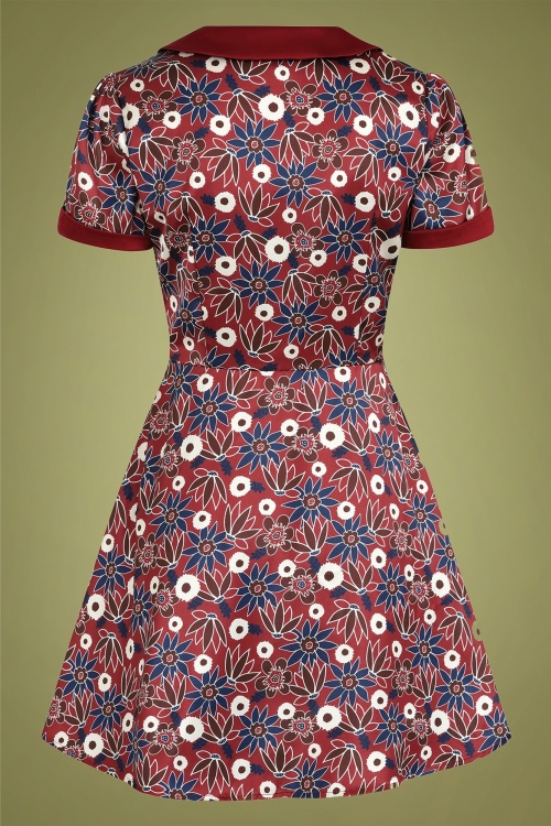 Bright and Beautiful - 60s Jemma Erigeron Meadow Dress in Wine 4