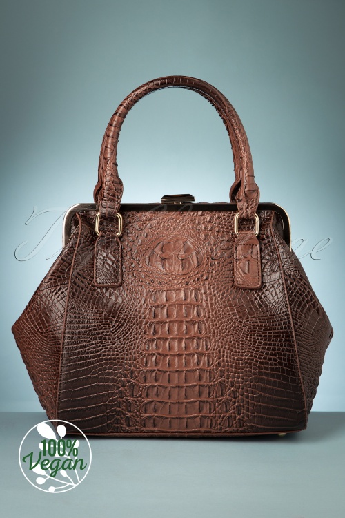 Lola Ramona 44881 Bag Brown Gold Croc Leather Vegan 12082021 000015vegan